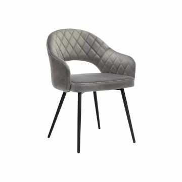 Velvet dining chair, gray
