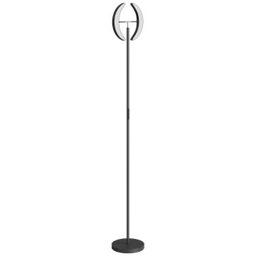 LED floor lamp, two heads, black, Ø30 × 188 cm