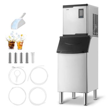 Ice maker VEVOR, 136 kg/24 h, 78 × 110 × 52 cm