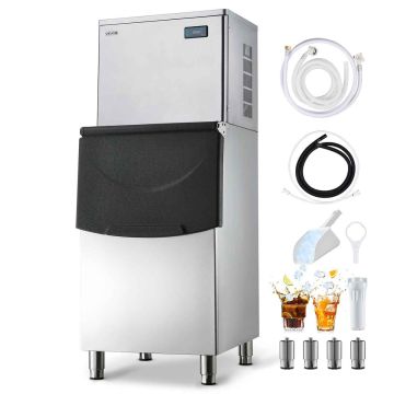 Ice maker VEVOR, 204 kg/24 h, 113 kg capacity, 99 × 129.5 × 75.6 cm