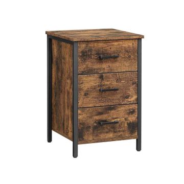 Stolik nocny LET509B01 40 x 40 x 60 cm, brązowo-czarny