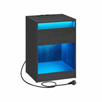 Nightstand with LED lighting 35x40x55cm., black