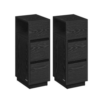 Set of 2 bedside tables 30x25x65cm, black