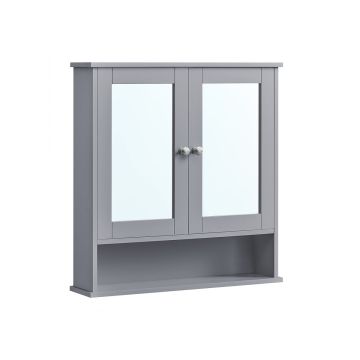 Szafka łazienkowa wisząca z lustrem 13x56,5x58,5cm, szara