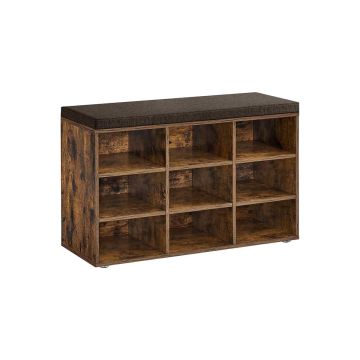 Ławka na buty z półkami 30,3x78,5x48cm, brąz/ciemny brąz