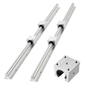 Linear guide rail set VEVOR SBR25-C 1200L, 2 rails and 4 slide blocks
