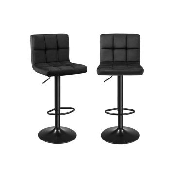 Bar stools, 2 pcs, black