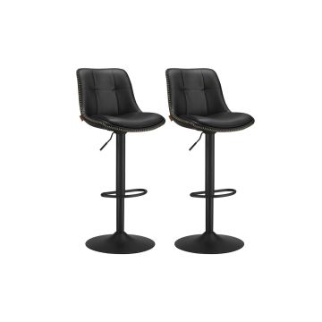 Set of 2 bar stools 44x38x112cm., black