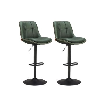 Bar stool set 44x48x112cm., black/green