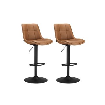 Bar stool set 44x48x112cm., black/brown