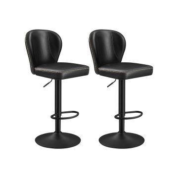 Set of 2 bar stools 42x49x115cm., black
