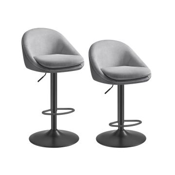 Bar stool set 52.5x50x108.5cm., gray/black