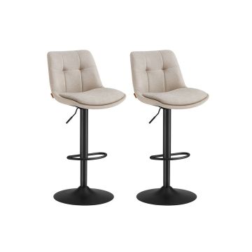 Bar stool set 43x48.5x114cm., black/beige