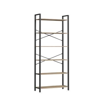 Shelf 30x80x186cm., black/light brown