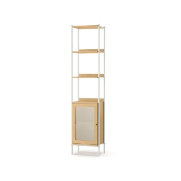 Shelf 30x40x174.7cm., white/light brown