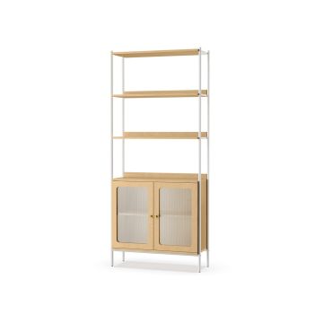 Shelf 30x76.4x174.7cm., white/light brown
