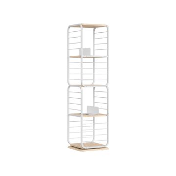 Shelf 43x43x158cm., white/light brown