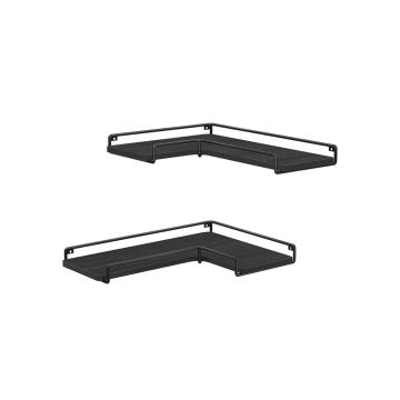 Set of 2 wall shelves 29x40x1.2cm., black