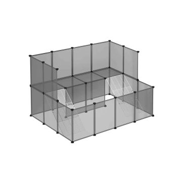 Plastic pet cage, gray