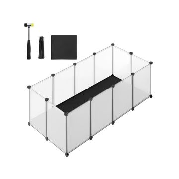 Transparent small animal enclosure 125x63x42cm., black