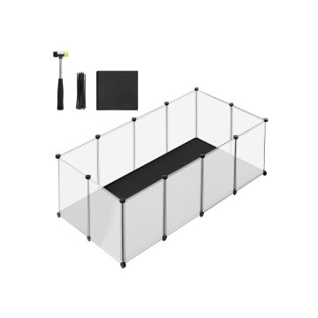 Transparent small animal enclosure 143x73x46cm., black