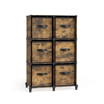 Shelf with boxes 31.5x64x95.5cm., brown/black
