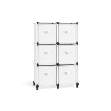 Shelf with boxes 31.5x64x95.5cm., white/black