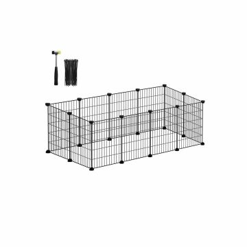 Small animal enclosure made of metal 123 x 63 x 41 cm, black