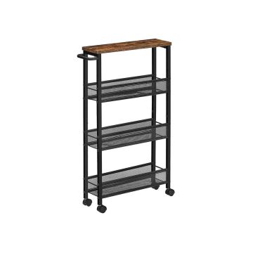 Small cabinet on casters LRC032B01, brown/black