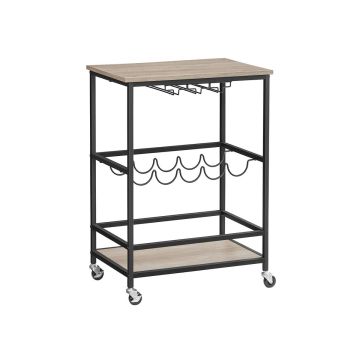 Wine rack 40x60x82cm., light brown/black