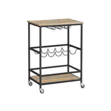 Kitchen shelf 40x60x82cm., light brown/black