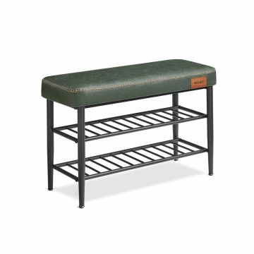 Ławka na buty z półkami 30x80x50cm, czarna
