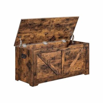 Seat with storage compartment, brown