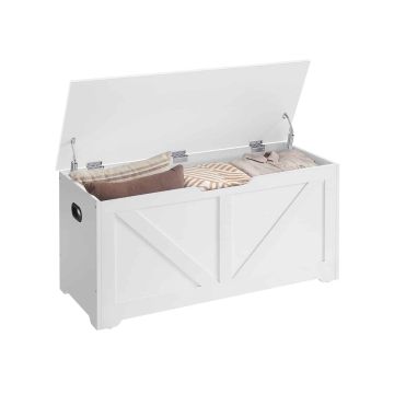 Shoe bench with storage space, matt white