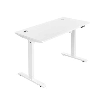 Electric, height-adjustable desk, white