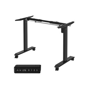 Height-adjustable desk with memory function, black