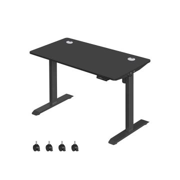 Height-adjustable electric desk with memory function 60 x 120 cm, black