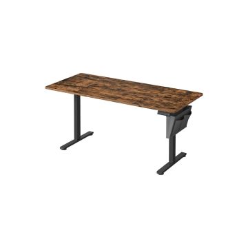 Biurko z elektryczną regulacją wysokości 70x160x120cm, czarno-brązowe