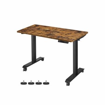 Height-adjustable electric desk 120 x 60 cm, vintage/black