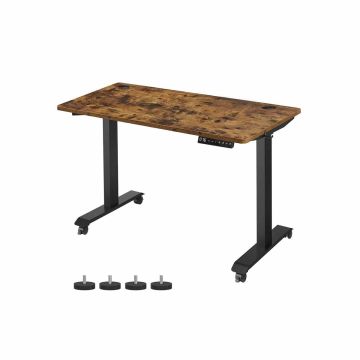 Height-adjustable electric desk 140 x 70 cm, vintage/black