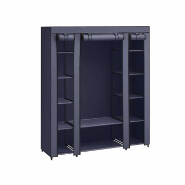 Fabric wardrobe 175 x 150 cm, dark blue