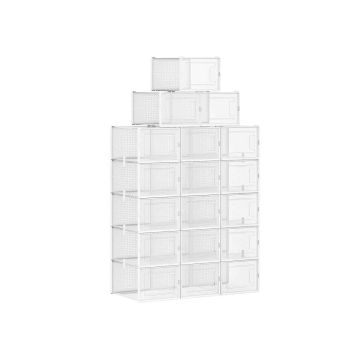 Shoe boxes transparent-white 18 pcs.