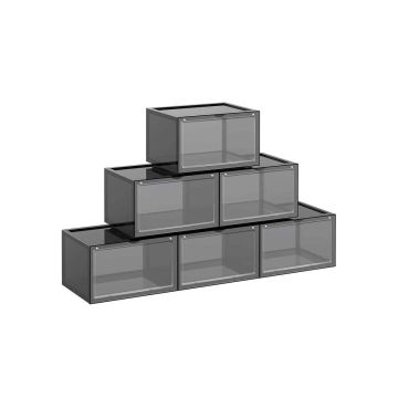 Shoe boxes, gray, 6pcs.