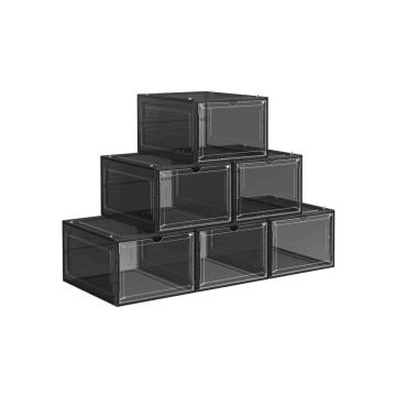 Shoe boxes, black 6pcs.