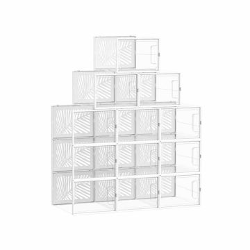 Zestaw 12 pudełek na buty 35x25,5x19cm, białe