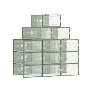 Shoe boxes 12 pieces 33.5x23.2x14.3cm., green