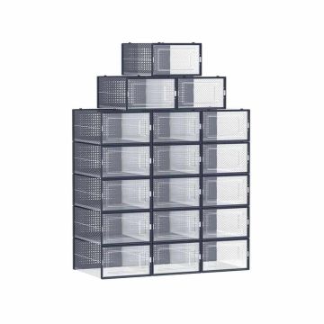 Shoe boxes 18 pieces 33.5x23.2x14.3cm., dark blue