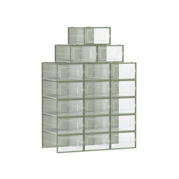 Shoe boxes 18 pieces 33.5x23.2x14.3cm., green