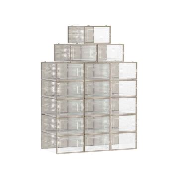 Shoe boxes 18 pieces 33.5x23.2x14.3cm., beige