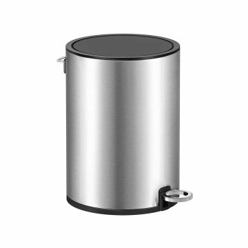 Small trash can, 3 liter capacity, silver color